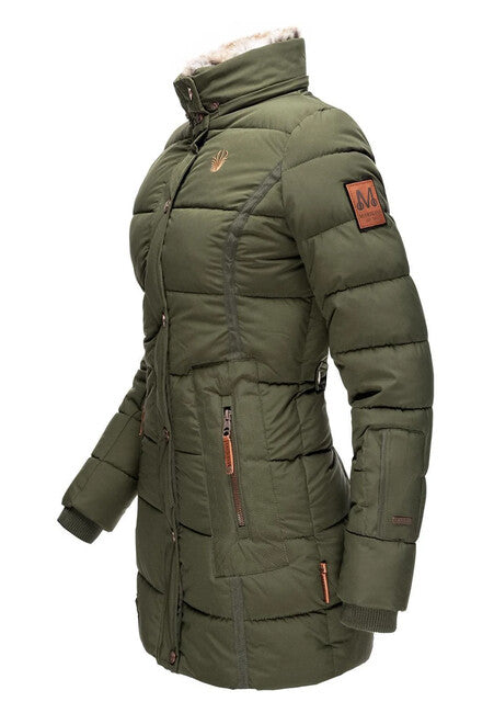 Marikoo Lieblings Jacke giacca invernale da donna con cappuccio, oliva