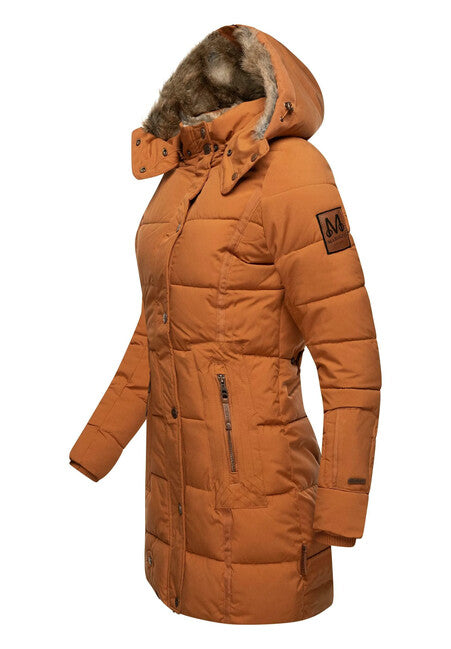 Marikoo Lieblings Jacke giacca invernale da donna con cappuccio, cannella arrugginita