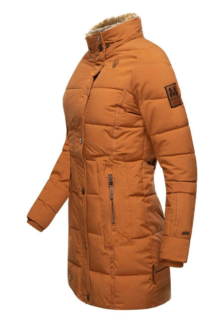 Marikoo Lieblings Jacke giacca invernale da donna con cappuccio, cannella arrugginita