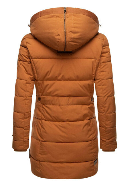 Marikoo Lieblings Jacke giacca invernale da donna con cappuccio, cannella arrugginita