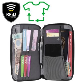 Lifeventure Custodia da viaggio per documenti con protezione RFiD, grigio