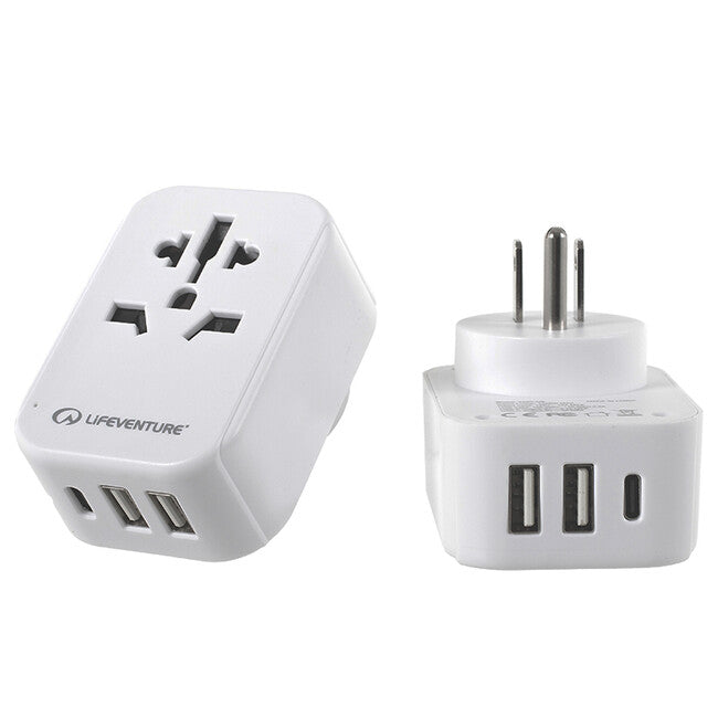 Lifeventure Adattatore da viaggio con USB e USB-C