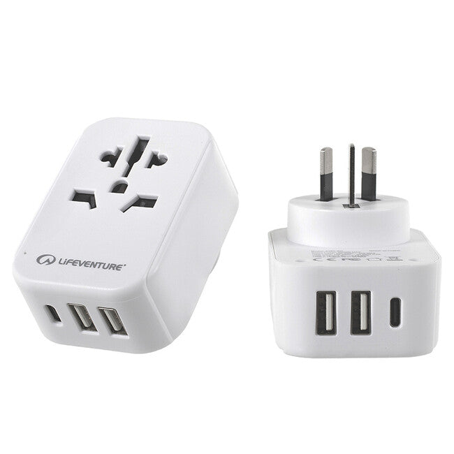 Lifeventure Adattatore da viaggio con USB per Australia e Cina