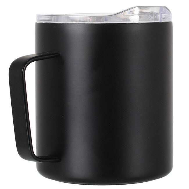 Lifeventure Tazza Outdoor in acciaio inox con coperchio tazza isolata da montagna 350 ml, nera