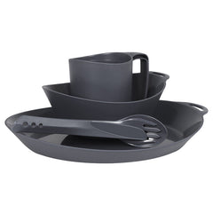 Lifeventure Ellipse set da pranzo in plastica 4 pezzi, grafite