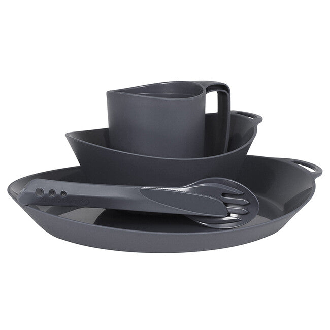Lifeventure Ellipse set da pranzo in plastica 4 pezzi, grafite