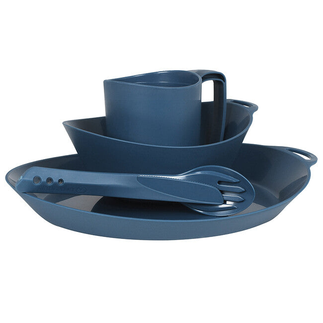 Lifeventure Ellipse set da pranzo in plastica 4 pezzi, blu navy