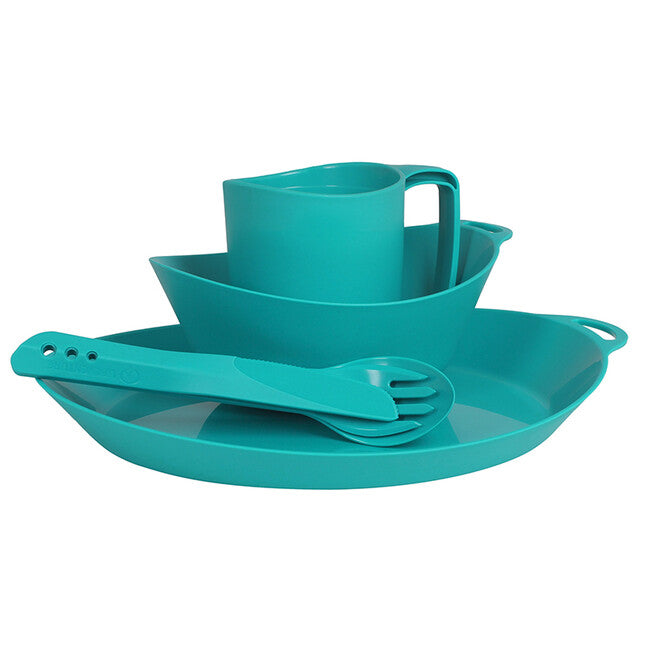 Lifeventure Ellipse set da pranzo in plastica 4 pezzi, verde acqua