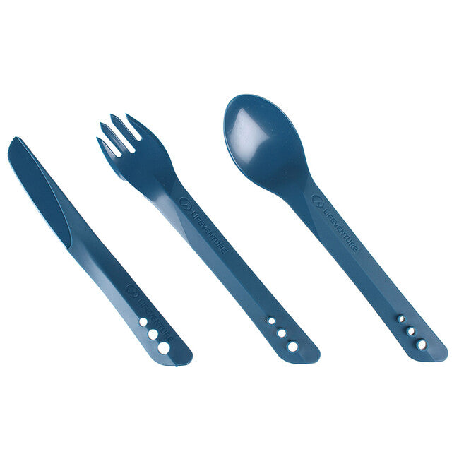 Lifeventure Ellipse set di posate di plastica, navy