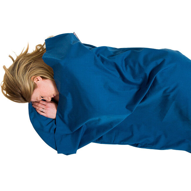 Lifeventure Fodera per sacco a pelo in policotone rettangolare, blu navy