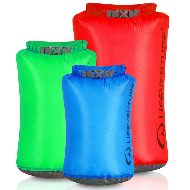 Lifeventure Set di borse impermeabili da 5 l, 10 l, 25 l, colori diversi