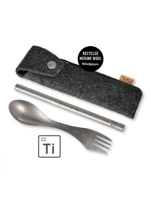 Light My Fire Spork'n Straw Kit cucchiaio multifunzione, titanio