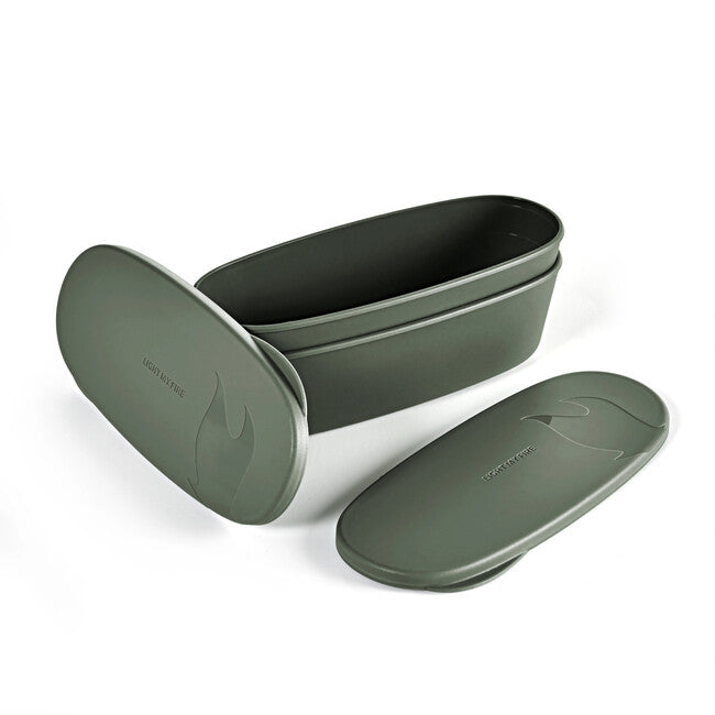 Light My Fire SnapBox lunchbox ovale 2 pezzi, verde