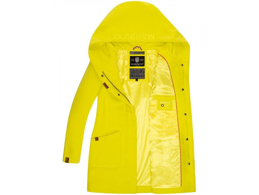 Marikoo MAIKOO cappotto invernale da donna con cappuccio, verde lime