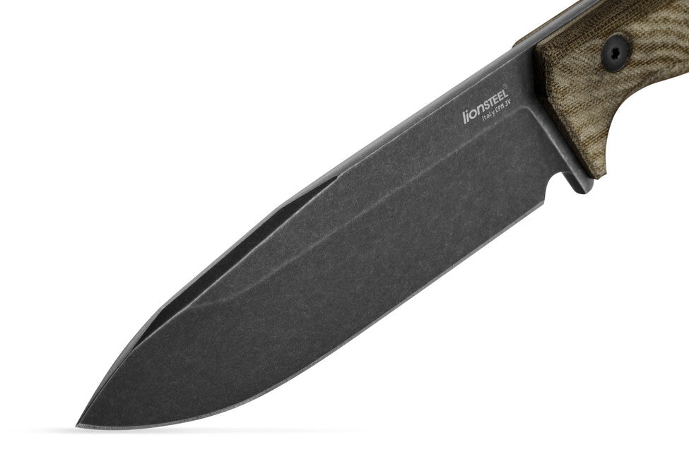 Lionsteel Pugnale lungo con manico in micarta T6B CVG CPM 3V nero antico