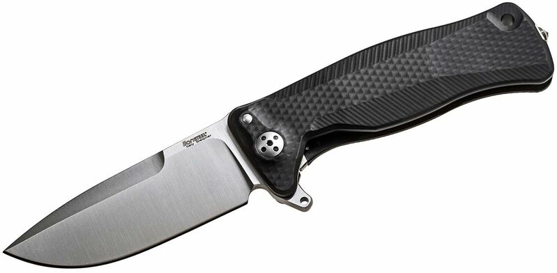 Lionsteel SR11A coltello tascabile confortevole con robusto telaio in titanio, nero