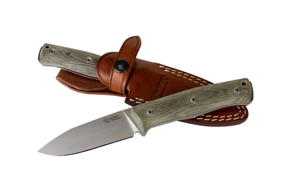 Lionsteel Coltello tipo bushcraft a lama fissa in acciaio Sleipner B35 CVG