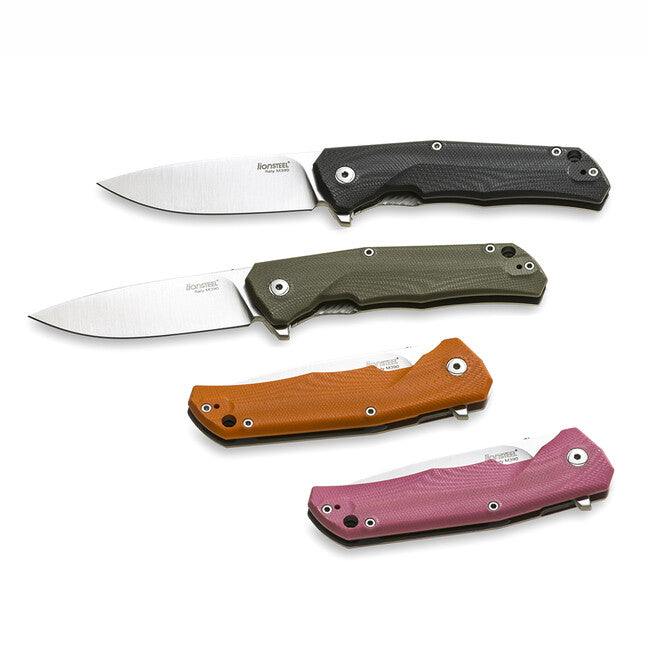 Lionsteel Coltello da tasca molto robusto con lama M390 TRE GGR