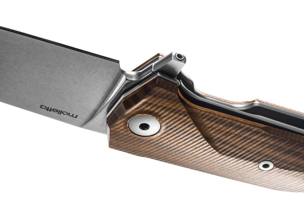 Lionsteel Coltello da tasca molto robusto con lama Sleipner KUR ST