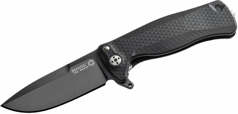 Lionsteel Coltello da tasca molto robusto con lama in acciaio Sleipner SR22A BB