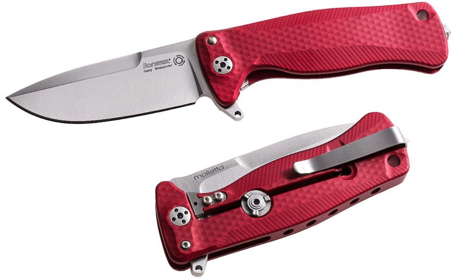 Lionsteel Coltello da tasca molto robusto con lama in acciaio Sleipner SR22A RS