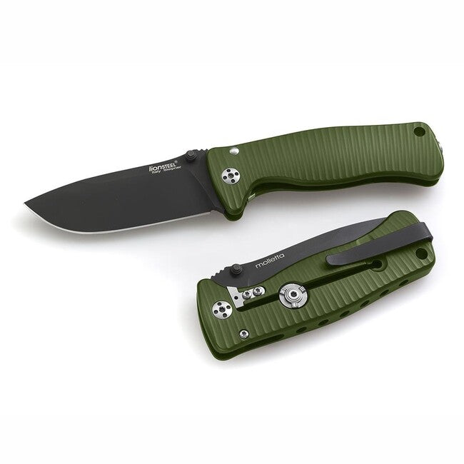 Lionsteel Coltello da tasca molto robusto con lama in acciaio Sleipner SR2A GB