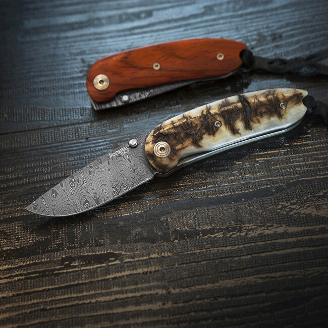 Lionsteel 8210D ST coltello tascabile con lama in acciaio damascato