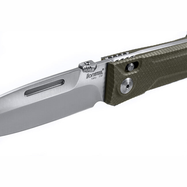 Lionsteel Coltello di chiusura con lama in acciaio D2 8710 GR Big Daghetta