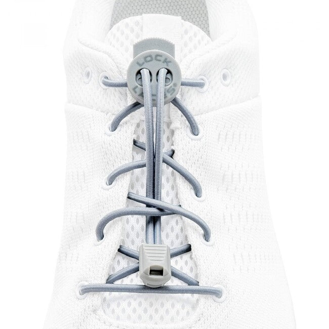 Lock Laces Lacci per scarpe, grigio tinta unita