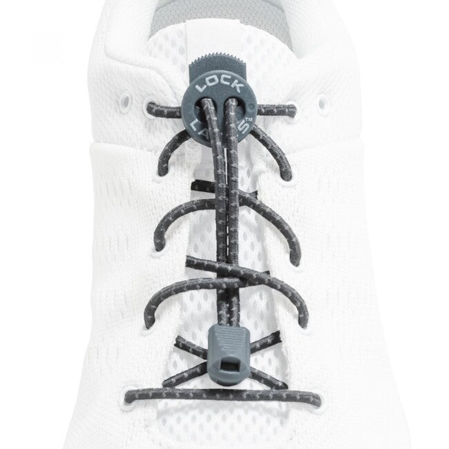 Lock Laces Lacci per scarpe, grigio tempesta riflettente