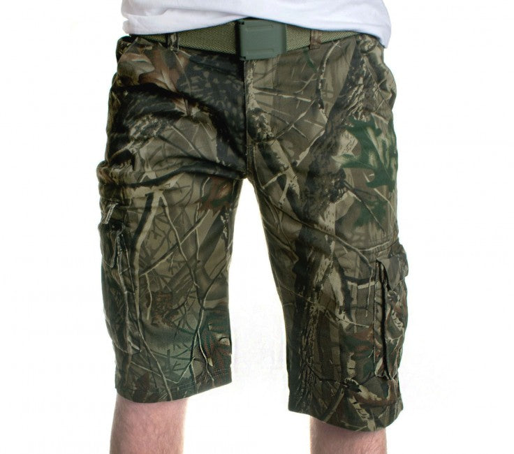 Loshan Leafy pantaloncini motivo Real tree, scuro
