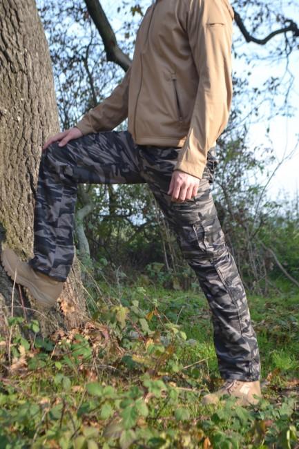 Loshan Alan pantaloni imbottiti da uomo, grigi mimetico