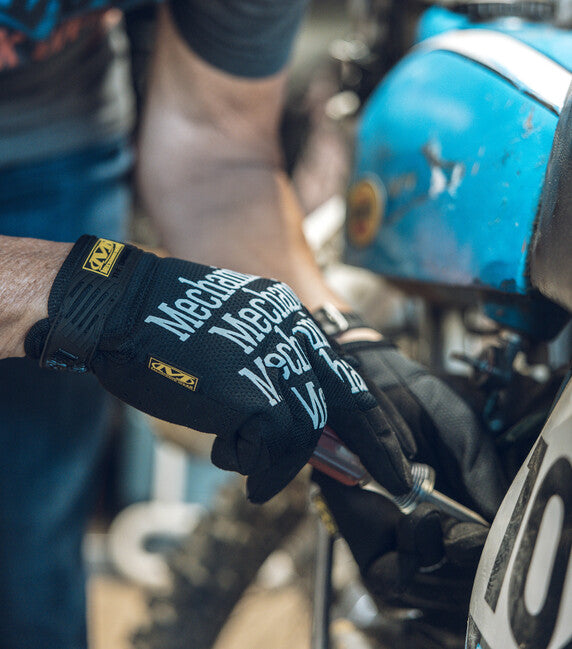 Mechanix Original guanti tattici, neri con scritte bianchi