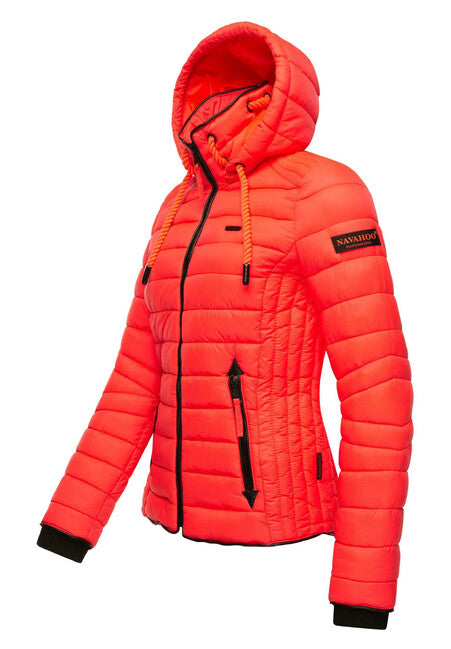 Navahoo Lulana giacca transitoria con cappuccio, corallo neon
