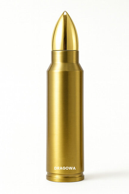 DRAGOWA Tactical Bullet thermos a forma di proiettile 1000ml, oro