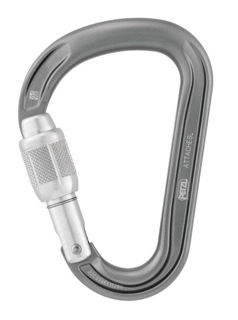 Petzl Attache moschettone con chiusura, grigio