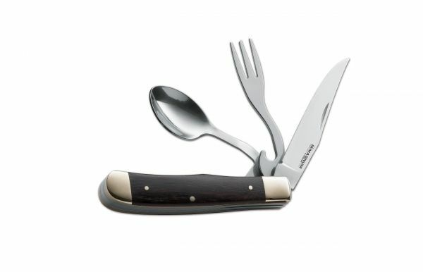 Böker Magnum posate da campeggio pieghevoli, legno Pakka