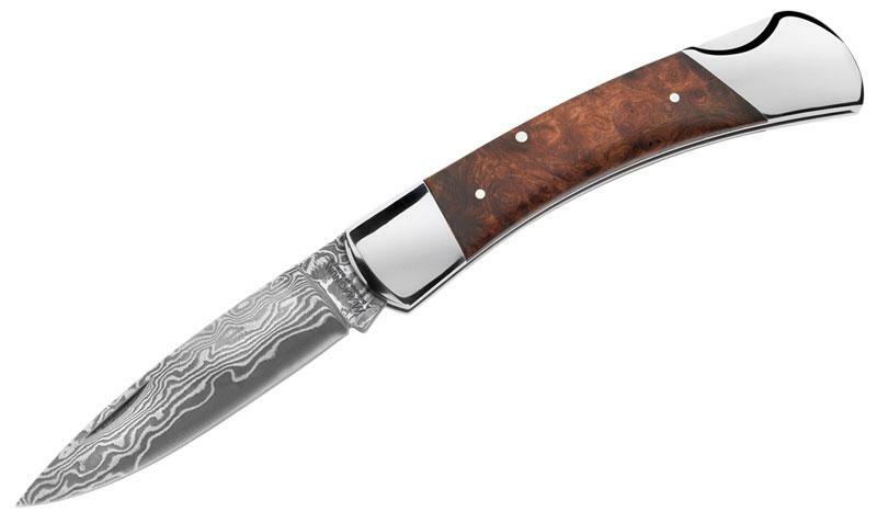 Böker Magnum Damascus Lord coltello da tasca 9,2 cm, damasco legno di radice