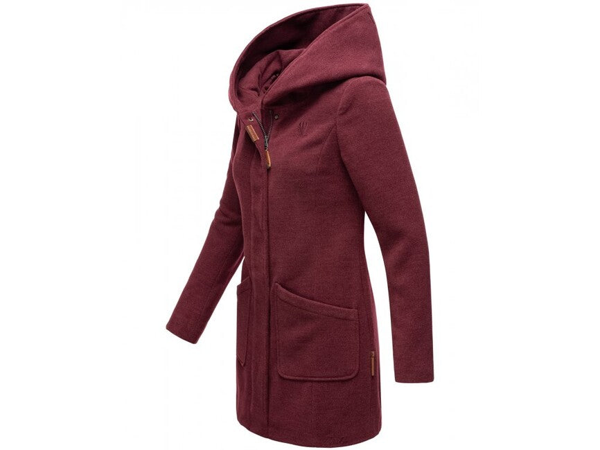 Marikoo MAIKOO cappotto invernale da donna con cappuccio, rosso scuro