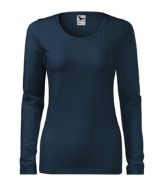 Malfini Slim t-shirt a maniche lunghe da donna, blu scuro
