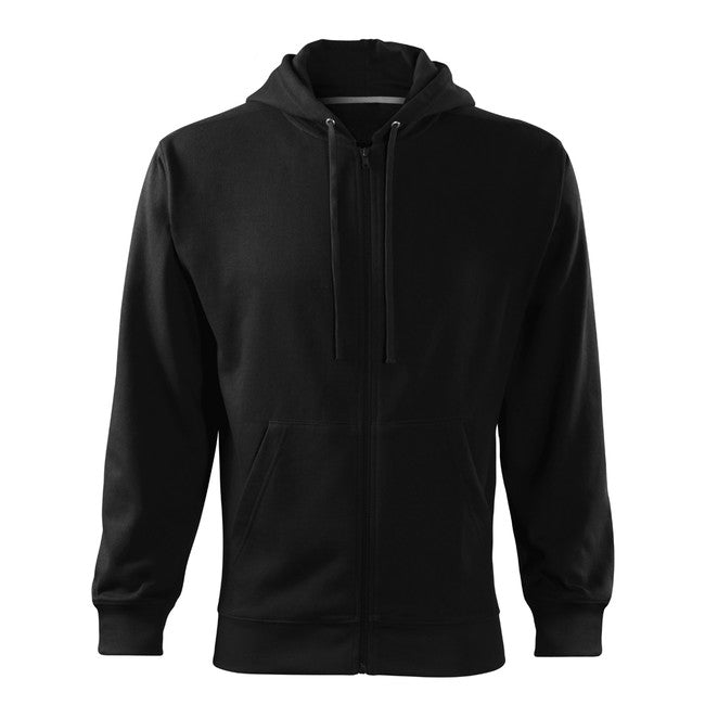 Malfini Trendy Felpa con zip 300g/m2, nera