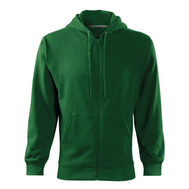 Malfini Trendy Felpa con zip da uomo 300g/m2, verde