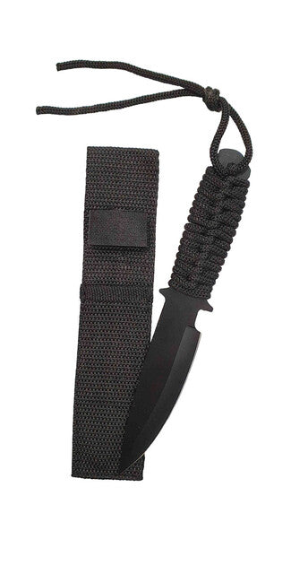 Piccolo coltello da lancio con paracord BC nero, nero