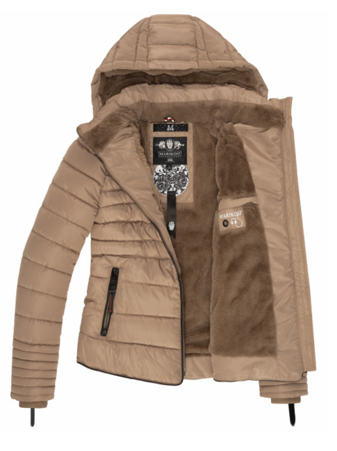 Marikoo Amber giacca invernale con cappuccio da donna, taupe