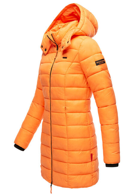 Marikoo Abendsternchen cappotto trapuntato da donna con cappuccio, sorbetto albicocca