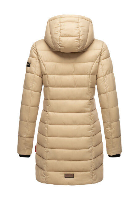 Marikoo Abendsternchen cappotto trapuntato da donna con cappuccio, beige