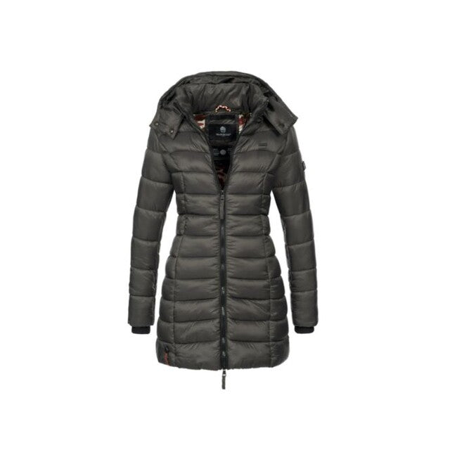 Marikoo Abendsternchen cappotto trapuntato da donna con cappuccio, antracite