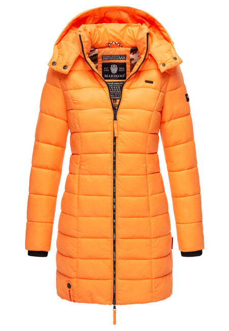 Marikoo Abendsternchen cappotto trapuntato da donna con cappuccio, sorbetto albicocca