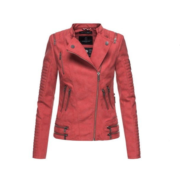 Marikoo Akikoo giacca in pelle da donna, rossa