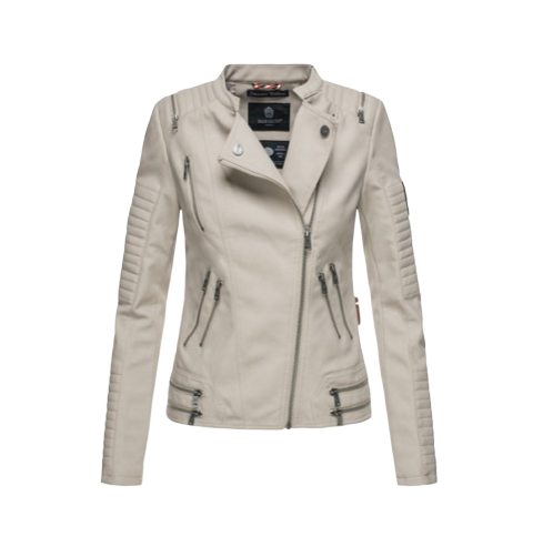 Marikoo Akikoo giacca in pelle da donna, grigia